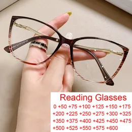 نظارات القراءة أزياء القطة القراءة نظارات الضوء الأزرق النساء بصري نظارات الكمبيوتر زوجات إطارات النظارات الفاخرة بالإضافة إلى diopter 0 2 3 230516