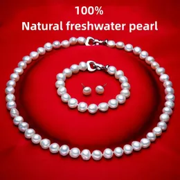 Wedding Jewelry Sets NYMPH Pearl Necklace Jewelry Set Baroque Natural Freshwater Pearl Necklace Bracelet Earring For Women Fine Wedding Gift 230512