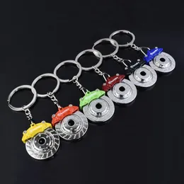 Nyckelringar Bromsskivor Hjulkaliper Metal Keychain Car Modifiering Midja Key Ring Trinket Pendant Buckle Gifts