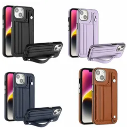 Push Grip Strip Falls för Samsung A34 A54 A04E A14 A13 A23 A73 A53 A33 S23 Ultra S22 Plus A12 4G A32 5G ID -kort Pocke Wrist Band Strap Wallet Leather Holder Flip Cover Pouch Pouch Pouch