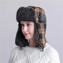 Berretti Inverno Caldo Paraorecchie Tattico Militare Tattico Bomber Antivento Cappelli Con Paraorecchie Russo Spesso Peluche Cappello Scozzese Per Gli Uomini di Alta Qualità