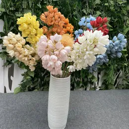 Flores decorativas 54 brotos 1 Bouquet Artificial Silk Wedding Ornamento de outono Autumn Flower Branch Home Party Decoration Shooting adereços