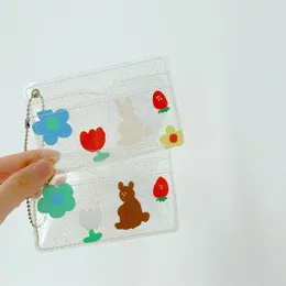 Korthållare Söt björn transparent vattentät PVC Kvinnor Case Business Holder Girls Bag id mini plånbok