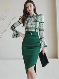 Dress H Han Queen 2022 Nuove donne Donne semplici Colore Clashing BodyCon Dresses Abito a matita Abito elegante Office per feste a maniche bagliori di fiammata