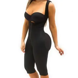 Waist Tummy Shaper Sleeveless Knee Length Shapewear Braless Wide Shoulder Straps Butt-Lifting Bodysuit For Women Tummy Control 230516