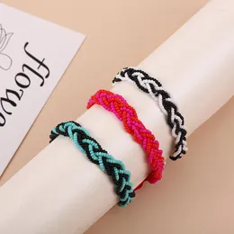 ارتباط أساور رابط Red Twisted Miyuki Bracelet Thread and Beads المصنوع يدويًا حبة ملونة Jewelder Bijoux Mode Saison 2023