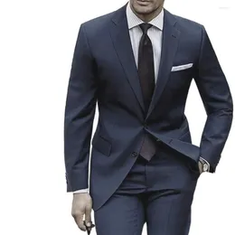 Męskie garnitury Dopasowane ślub dla mężczyzn na zamówienie ze spodni Blue Grey Suit Costume Homme Mariage Luxe Sur Mesure