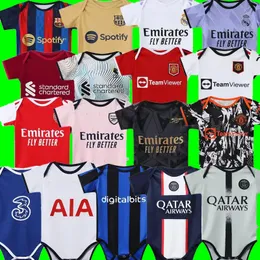2023 الأرجنتين PSGS Baby Soccer Jerseys 22 23 Inter Manchesters Barcelonas Home Arsen Football Kids Kit 9-12 CFC Real Madrids Milan Months Shirt Baby Football Jersey