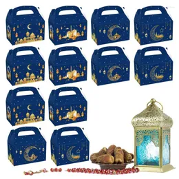 Embrulho de presente 12pcs feliz eid Mubaraks Diy Cut Caixas Hollo