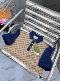 Xinxinbuy Men designer tee t shirt 23ss dubbla bokstaven jacquard tyg kortärmad bomullskvinnor blå s-xl