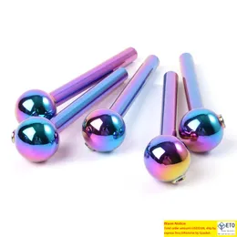 Nano Plating Pyrex Glass Oil Burner Pipes Colorful Rainbow HandPipes Mini Small Spoon 4 Inch Smoking Tobacco Accessories DHL