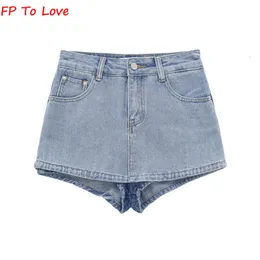 Röcke OOTD Denim Mini Shorts Röcke Basic Culotte Sexy Streetwear Frau Blau Schwarz Qualität Sommer Frühling Unten 230516