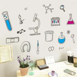 Naklejki ścienne Cartoon Science Laboratory for Classroom Study Room Kids Dekoracja sypialnia przedszkola Mural Art DIY PVC domowe naklejki domowe