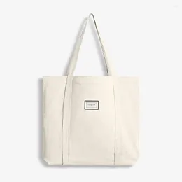 أكياس مسائية Slub Cotton Women Canvas Condout Counter Bag Simple Shopping 'Book eco Cloth Handbags حملات كبيرة للبنات