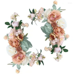 الزهور الزخرفية 1pc زفاف الترحيب علامة زهرة دليل زهور الأزهار محاكاة الدعائم الحريرية
