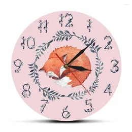 Wall Clocks Sleeping With Floral Numbers Large Acrylic Hanging Clock Flower Numerals Pink Background Nordic Fashion Watch