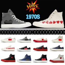 1970 Red Heart Casual Shoes 1970S Big Eyes Play Chuck Multi Heart 70S Hi Skate 플랫폼 신발 클래식 캔버스 남성 스케이트 보드 스니커 EUR 35-44