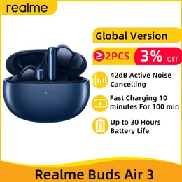 Mobiltelefonörlurar Global version Realme Buds Air 3 TWS Earphone Bluetooth 42dB Active Noise Reforting Wireless hörlurar IPX5 för Realme 10 Pro 230517