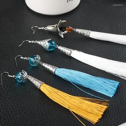 Dangle Earrings Genshin Impact Colorfur Feather Tassel Game Character Traveler Xingqiu Zhongli Unisex Quadratic Cosplay Jewelry