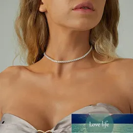 Collana con zirconi hip-hop popolare europea per collana girocollo da donna con catena da tennis con diamanti pieni stile Ins