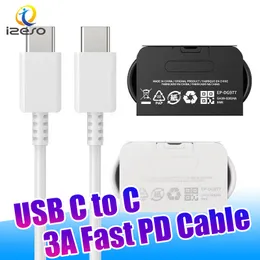 3A Typ C till USB-C-kabel 25W PD Snabbladdning Sync Data Cord för Samsung S24 S23 S22 iPhone 15 Typ C-kablar izeso