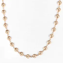 Chains Bead Chain Necklace For Women Girls 585 Rose Gold Color Lobster Clasp Wedding Elegant Jewelry Gifts 6/8/10mm DCNM01