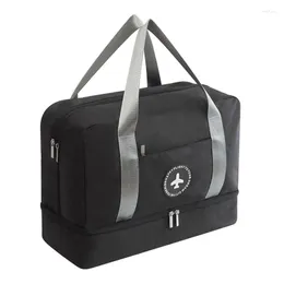 Duffel påsar Portable Light Dry Wet Separation Bagage Bag Travel kläder Lagring Dragkedja handväska liten hand duffel med skor paket