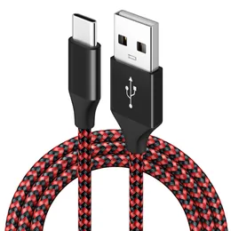 1M 2M 3M Fast Charging Braided Cell Phone Cables USB 2.0 Data cable Accessory Bundles for ap 13 14 Type c Samsung Android