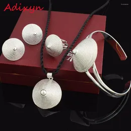 목걸이 귀걸이 세트 Adixyn Eritrea Desigh Necklace/Pendant/Earring/Bangle Silver Plated Habesha Jewelry Ethiopian/African Sets