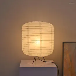 テーブルランプ日本のライスペーパーデザインアカリノグチヨンデスクランプベッドルームホーム装飾学習リビングルームランタン照明器具