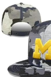 2023 Tüm Team Fan's USA Koleji Michigan Beyzbol Ayarlanabilir Wolverines Şapkası Tarla Karışımı Sipariş Boyutu Kapalı Düz ​​Fatura Taban Top Snapback Caps Bone Chapeau A3