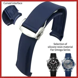 22mm gummi silikonklockband för Omega Seamaster 300 Speedmaster 20mm Watch Strap för Seiko SKX Watchband Moon Belt Wristband