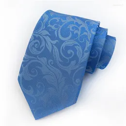 Bow Ties For Man Silk Jacquard 8cm Light Blue Barocco Scroll Necktie Cravate Business Wedding Party Gift Gravatas Para Homens