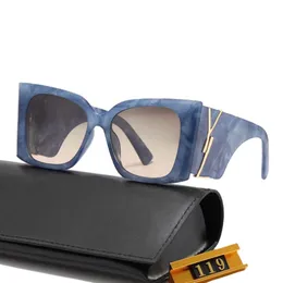 Blå solglasögon dam designers överdimensionerade bruna brevglasögon lyxiga designer solglasögon man retro trend guldbåge rektangulär originallåda fyrkantiga glasögon