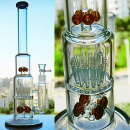 Bong in vetro alto e spesso Big JM Flow Bong con braccio Tree Sprinkle Perc Smoking Water Pipe Recycler Dab Rig 18 mm Joint