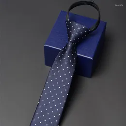Bow Ties Brand Men's Business Tie Fashion Formal Neck For Men High Quality 6cm dragkedja slips Work Party med presentförpackning
