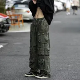 Men s Pants Celana Kargo Multi saku Overall Hijau Militer Panjang Hip Hop Longgar Korea Harajuku Pria Olahraga Techwear Pakaian Y2k 230517