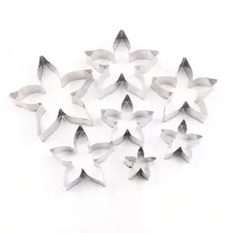 Cake Tools 7Pcs Rose Flower Calyx Cutting Die Stainless Steel Cake Cutters Pastry Baking Mould Fondant Mold Cake Cookie 230516