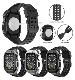 TPU Smart Strap Watch Band Stainless Steel Case para Apple Watch 4567Se pulseiras6311862