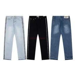 Галереи одежды модельер -дизайнеры Джинсовые штаны Высокая версия 2022 Осенняя зима Новая галерея Депель двух боковой молнии мужские женские брюки для мытья джинсы