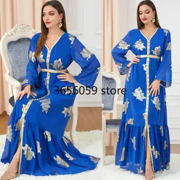 Etniska kläder Chiffon Abayas för kvinnor Dubai Turkiet Eid Mubarak Long Sleeve Maxi Dress Islamic Clothing Robe Africaine Femme Kaftans 230517
