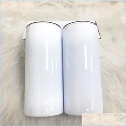 Tumblers 15oz فارغ تسامي نحيل Tumbler Steel Stainless الفولاذ المقاوم للصدأ DIY مباشرة مكبرة سفر القدح عملية تسليم هدية عملية H dhrnt