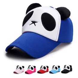 Ball Caps New Fashion Cartoon Baseball Cap Panda Outdoor Travel Men Women Sun Hats Cotton Adjustable Snapback Hip Hop Gorras EP0205 AA220517