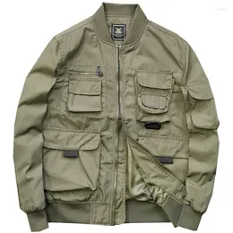 メンズジャケットアウトドアM65ハンティングジャケットメンズマルチポケット防水貨物機能薄いストームスーツコート