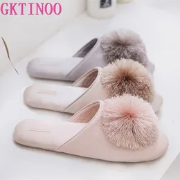 Slippers GKTINOO Cute Women Slippers Home Indoor Women House Shoes Summer Ladies Slides 230516