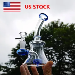 6" Glass Hookah Bong Smoking Beaker Heavy Water Pipe Shisha Pipe Oil Dab Rigs Catcher +14mm Bowl