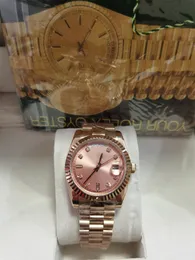 Com os relógios de luxo originais de caixa de ouro rosa aço de aço 41mm 228235 228239 Dial de faixa automática Moda automática Men's Watch Wristwatch