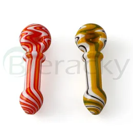 US Glass 4.5inch Glass Trippy Swirls Spoon Hand Pipes Colorful Pipe For Tobacco Dry Herb