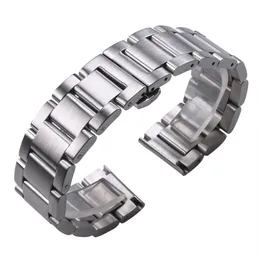 Solid 316L Aço inoxidável Bandas de releveito prateado 18mm 20mm 22mm Metal Watch Band Strap Wrist Watches Bracelet CJ191225295R