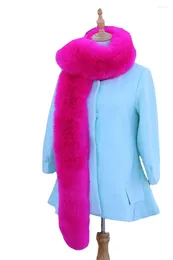 스카프 겨울 롱 가짜 모피 칼라 스카프 여성 가짜 너구리 랩 따뜻한 두꺼운 패션 파티 고급 숄 다색 180 18cm 코스프레